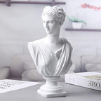 11.8 Inch Classic Greek White Athena Woman Bust Statue, Large Resin Roman Goddess Anna Sculpture for Home Décor