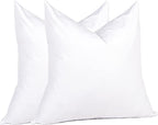 puredown® Feather Down Throw Pillow Inserts 22 x 22 (Pack of 2, White), Big Throw Pillows for Floor, Couch, Bed, Machine Washable