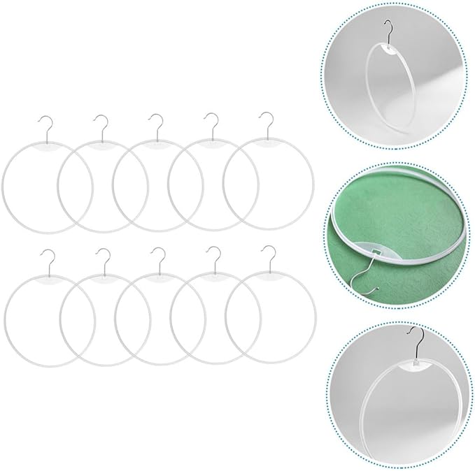 10pcs Round Briefs Hanger Rack for Closet Smooth Plastic Organizer for Swimwear Underwear and Scarves and Safe Design