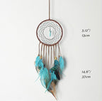 MEXIDAWN DIY Feather Dream Catcher Kits Turquoise Wall Hanging Boho Decor Handmade Dream Catcher for Adults，Round