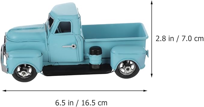 Cabilock Antique Car Model Toy Vintage Iron Pickup Truck Decoration for Home Office Desktop Accent Collectible Vehicle 6.49X2.95X2.75In