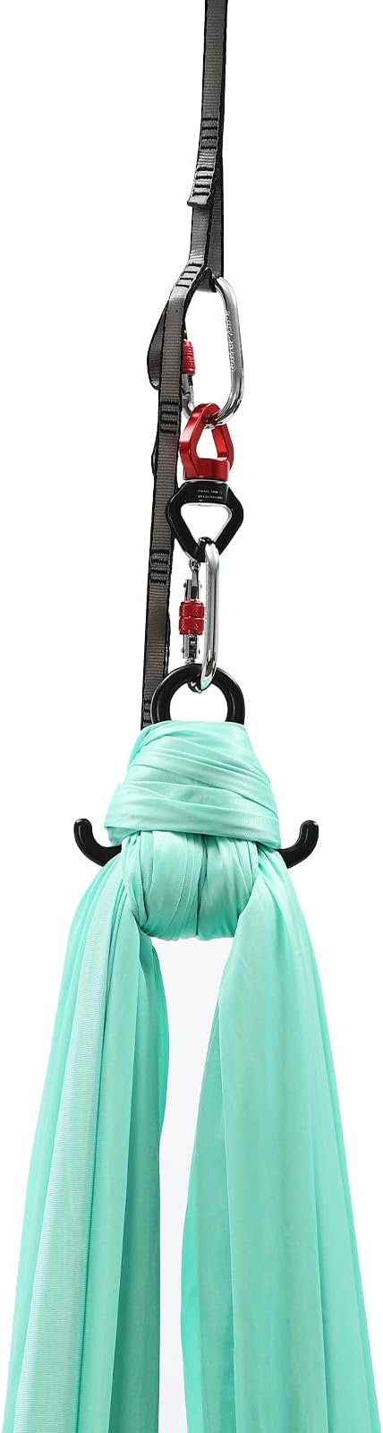 16.4FT 5 m Aerial Yoga Swing Sling Strong Yoga Hammock Kit, Aerial Silks Equipment Set, 440.92 Max Load Capacity, Green