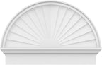 32"W x 22-3/4"H x 2-3/4"P Half Round Sunburst Architectural Grade PVC Combination Pediment