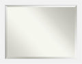 Amanti Art White Wall Mirror 35x45 Corvino White Rectangle Bathroom Mirror for Wall Decor Living Room, X-Large Modern Wood Frame, Hangs Horizonally and Vertically, Bathroom Decor, Beveled Edge