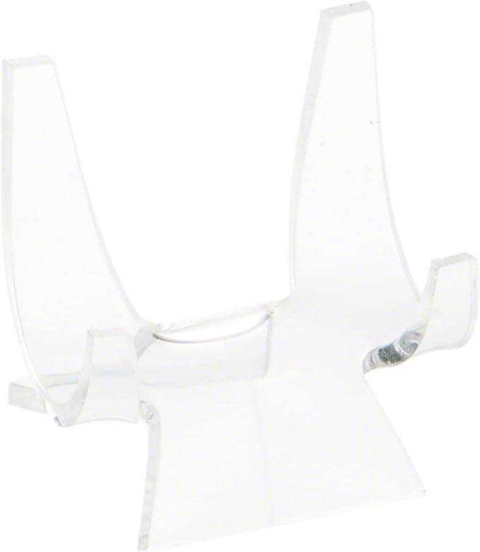 Plymor Clear Acrylic Double-Scoop Display Easel, 2.375" H x 2.25" W x 2.125" D