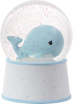 Precious Moments Mightier Than The Waves Brahms' Lullaby Whale Musical Resin/Glass Snow Globe, Blue