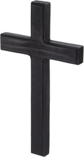 BESPORTBLE Wooden Cross for Wall: 11 Inch Hanging Large Cross, Rustic Christian & Catholic Wall Mounted Decor, Religious Wood for Home, Bedroom, Prayer Room - Party Decor (Black)
