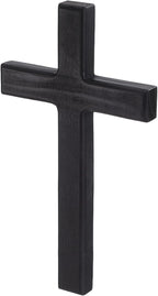 BESPORTBLE Wooden Cross for Wall: 11 Inch Hanging Large Cross, Rustic Christian & Catholic Wall Mounted Decor, Religious Wood for Home, Bedroom, Prayer Room - Party Decor (Black)