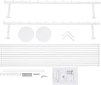 12-Tier Wall Mounted Scarf Rack, Scarf Display Rack, Towels Storage Hanger, Commercial Hijab Scarf Holder Organizer Space Saving for Retail Stores, Boutiques, Home (White, 47in Width)