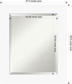 Amanti Art White Wall Mirror 25x21 Basic White Rectangle Bathroom Mirror for Wall Decor Living Room, Small Casual Wood Frame, Hangs Horizonally and Vertically, Bathroom Decor, Beveled Edge
