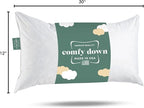 ComfyDown Decorative Throw Pillow Insert, Down and Feather Fill, 100% Cotton Cover, 233 Thread Count - Made in USA (12 X 30)