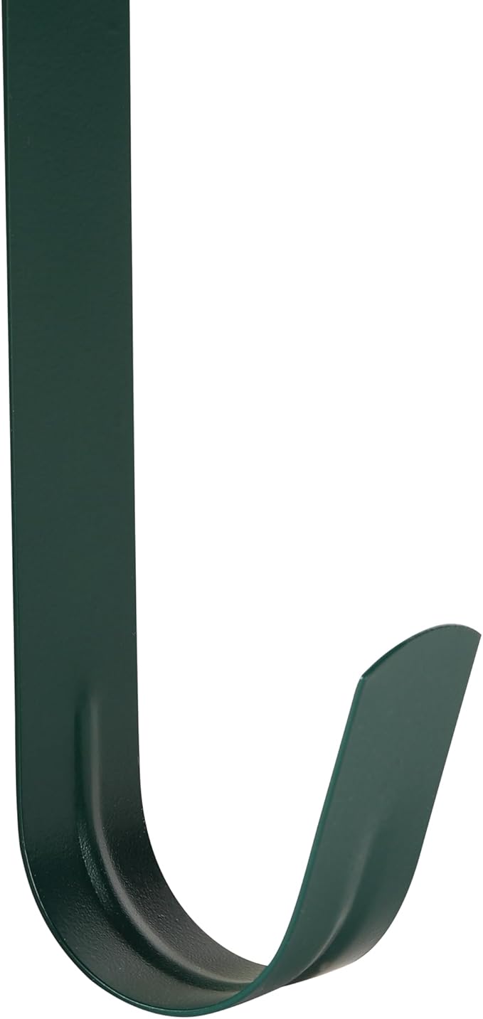 Wreath Hanger for Front Door, Slim Over The Door Hook, Easy to Use and Reusable Holiday Wreath Holder for Christmas, Thanksgiving, Halloween and Daily Décor (15" Green, 2)