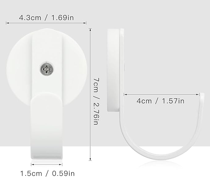 Linwnil Magnetic Wreath Hanger Wreath Holder Wreath Hanger Hook for Metal Front Door for Christmas Decorations (White-4pcs)