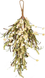 Ochine 25 Inch Autumn Fall Harvest Wreath Decor Artificial Fall Wheat Ears Farmhouse Decorative Swag Hanging Floral Swag Garland for Home Front Door Wall Thanksgiving Halloween Decorations