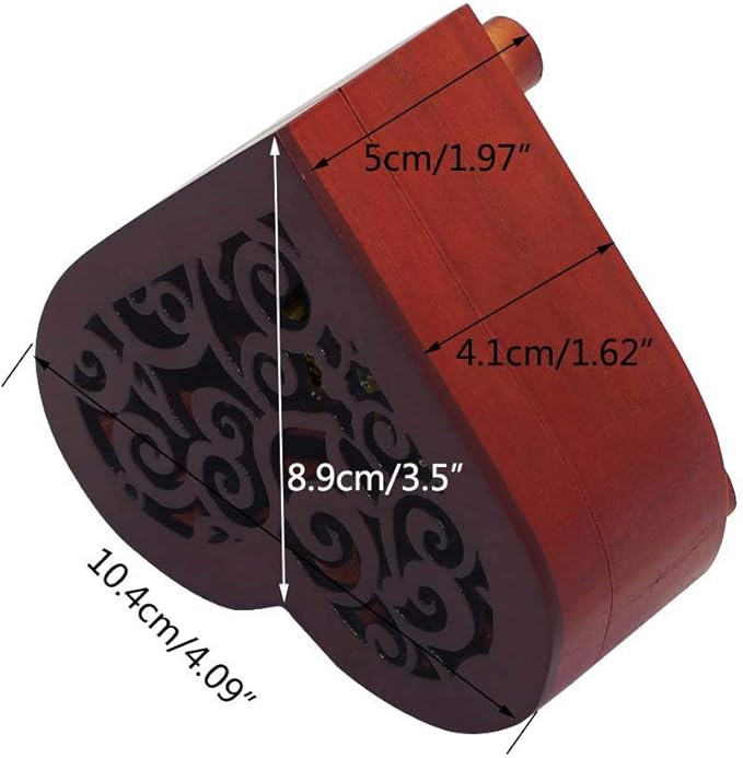 Pursuestar Fur Elise Wind Up Music Box, Heart Shaped Vintage Wood Carved Mechanism Musical Gift for Lover Girlfriend Wife Husband Valentine's Day Mother's Day Christmas Anniversary