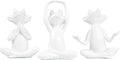 Suoedd White Frog Figurines Yoga Decor Set of 3 –Frog Yoga Statues for Modern Living Room Table Office Bookshelf Shelves Home Sculptures Decor