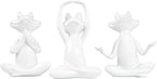 Suoedd White Frog Figurines Yoga Decor Set of 3 –Frog Yoga Statues for Modern Living Room Table Office Bookshelf Shelves Home Sculptures Decor