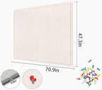 Large Bulletin Board - 72 X 48 inches Cork Board with 30 Pushpin, 6' x 4' Cork Board for Walls Pin Board, Self-Adhesive Felt Board Vision Board Foldable Photo Board for Wall (Oatmeal)