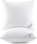 MIULEE 18x18 Inch Pillows Inserts, Pack of 2 Down Alternative Virgin Filling Comfy Support Throw Pillows for Sofa Couch Bed