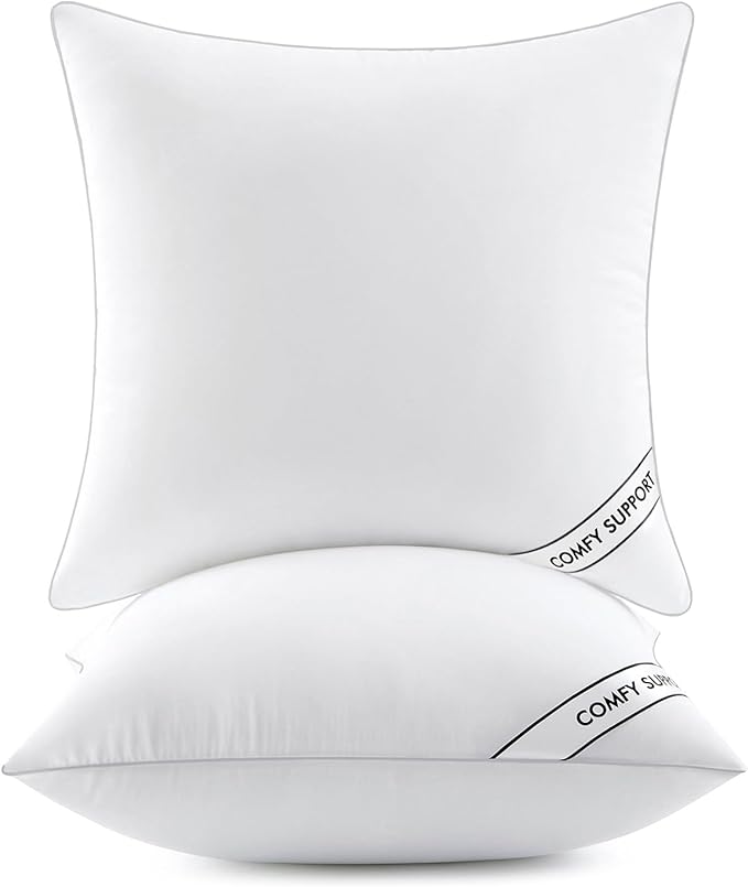 MIULEE 16x16 Inch Pillows Inserts, Pack of 2 Down Alternative Virgin Filling Comfy Support Throw Pillows for Sofa Couch Bed
