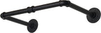WEBI Clothing Rack Wall Mount,20" Industrial Pipe Clothes Rack for Hanging Clothes,Heavy Duty Iron Garment Rack Bar,Retail Display Clothes Rod for Closet,Laundry Room,Black,2 Packs