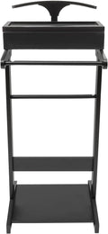 Suit Valet Stand, Suit Rack with Top Tray Velvet-Lined Jewelry Storage & Shoe Rack, Freestanding Clothing Valet Stand Clothes Stand for Storing Men & Women's Suit Pant Shoes Tie Belt Watches Jewelry