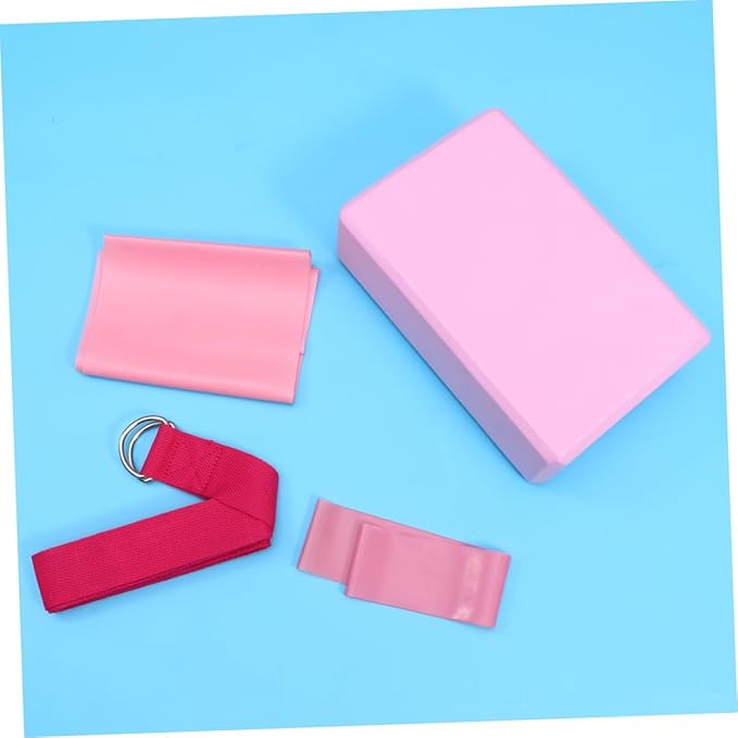 KICHOUSE Yoga Accessories Stretch Band Latex Pull Towel Resistance Ring Kit for Home Workouts Lightweight Pink Yoga Tool Kit for Fitness Enthusiasts