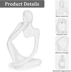 Sandstone Resin Thinker Style Abstract Sculpture Statue Collectible Figurines Home Office Bookshelf Desktop Decor (Small White, 3pcs)