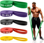 Resistance Bands for Working Out, Pull Up Assistance Bands Set for Men & Women,Latex Workout Bands, Eexercise Bands Resistance for Body Stretching,Muscle Training and Physical Therapy (5pcs)