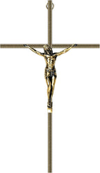 KUXBET Catholic Crucifix Wall Cross, 24.5 inch Metal Jesus Christ Cross, Handmade Hanging Wall Décor for Home, Religious Devout Give Faith Gift (24.5inch, Vintage)