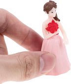 Amosfun Wedding Doll Ornaments Mini Couple Figurines 2.20 Inch Resin Proposal Statue Lightweight Compact Tabletop Display for Wedding Cake Toppers and Home Party Decoration