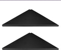 evron Corner Mounting Shelf Set of 2 – Easy to Install Floating Wall Shelves with Wood Grain Finish, Durable and Waterproof ABS Plastic for Kitchen, Bathroom, Living Room Home Décor