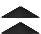 evron Corner Mounting Shelf Set of 2 – Easy to Install Floating Wall Shelves with Wood Grain Finish, Durable and Waterproof ABS Plastic for Kitchen, Bathroom, Living Room Home Décor
