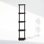 Furinno Turn-N-Tube Storage Shelves, 5-Tier Book Shelf, Corner Shelf, Toolless Open Shelves, for Organization and Storage, Living Room, Home Office, Hallway, Bedroom, Dark Walnut