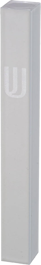Aluminum Mezuzah Case - White Matte Tone Modern Design 4" 10cm Hebrew Parchment Scroll Case