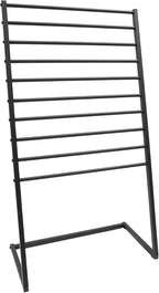 Scarf Display Stand, 10 Tier Metal Scarf Holder Organizer, Freestanding Scarf Rack, for Hanging Towels, Scarves, Clothes, Shawls, Blankets, Bandana, for Commercial Clothing Retail Store (Black)