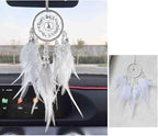 Car Dream Catcher, Rearview Mirror Accessory, Car Charms Ornament, Lucky Ornament Pendant, White