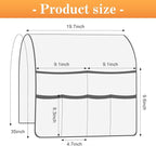 Sofa Armrest Organizer Arm Chair Caddy for Recliner, Remote Control Holder for Recliner, Non-Slip Armchair Caddy with 6 Pockets Storage for Magazine, Tablet, Phone, Dark Grey