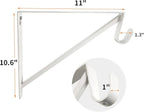 Heavy Duty Closet Shelf and Rod Brackets (White, 3 Pack)