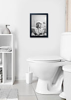 Framed Black and White Animal Bathroom Wall Art Funny Lion in tub Bathroom Pictures Wall Decor Bathtub Print Paintings