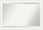 Amanti Art White Wall Mirror 29x41 Craftsman White Rectangle Bathroom Mirror for Wall Decor Living Room, Large Casual Wood Frame, Hangs Horizonally and Vertically, Bathroom Decor, Beveled Edge