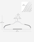 SONGMICS Clothes Hangers, Pack of 30 Plastic Coat Hangers, Space-Saving, White and Dark Gray UCRP050W03