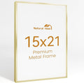 15x21 Aluminum Metal Picture Frame,Tempered Glass Gold Photo Frame 15x21 for Family Photo,Posters,Art,Document to Wall Mount Horizontally or Vertically