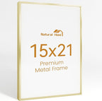 15x21 Aluminum Metal Picture Frame,Tempered Glass Gold Photo Frame 15x21 for Family Photo,Posters,Art,Document to Wall Mount Horizontally or Vertically