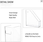 Magazine Holder, Clear Plastic Vertical File Magazine Organizer, Desktop File Magazine Book Storage Shelf for Office Desk (4PCS)