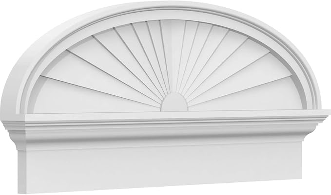 32" W x 14-7/8"H x 2-3/4"P Elliptical Sunburst Architectural Grade PVC Combination Pediment