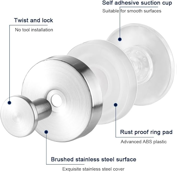 Suction Cup Wreath Hanger，Suction Cup Hooks Hanging 15 Lbs，Waterproof Suction Cup Wreath Holder for Windows (Silver, 2)