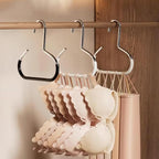 Durable Steel Hangers: Maximize Closet Space with Versatile Storage, Non-Slip Stainless Steel Clothes Rack Organizer for Hats, Ties, Scarves, Clothes (4, Black)