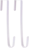 Sattiyrch 12" Wreath Hanger for Front Door,Steel Over The Door Hanger Hook,Wreath Door Hanger (White,2)