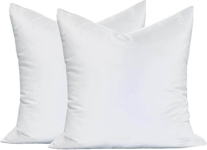 MoonRest® Synthetic Down Alternative 24x24 Square Pillow Insert Form, for Decorative Throw Pillow, Sofa, Cushions, Body and Bed - Pack of 2- Size 24“X 24”